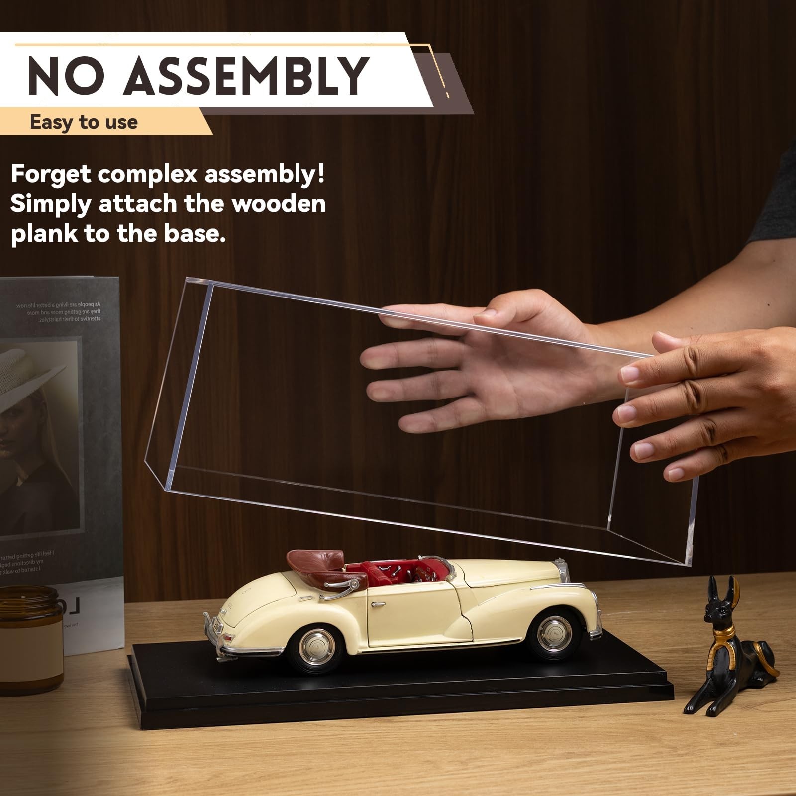 1:18 No Assembly Diecast Display Case with Plastic Base – Acrylic Model Car D…