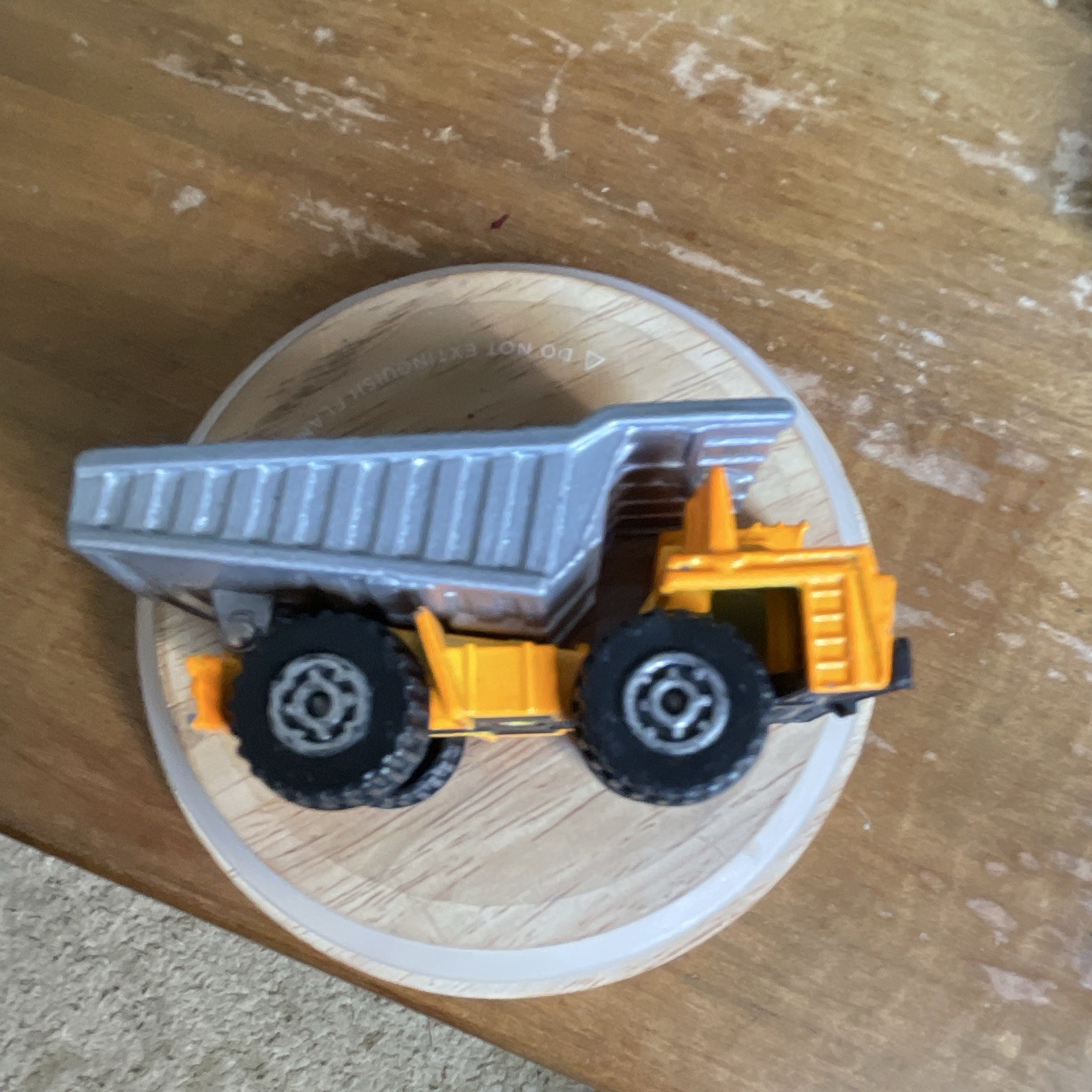 Matchbox Orange & Gray Diecast Metal Toy Construction Dump Truck Vehicle