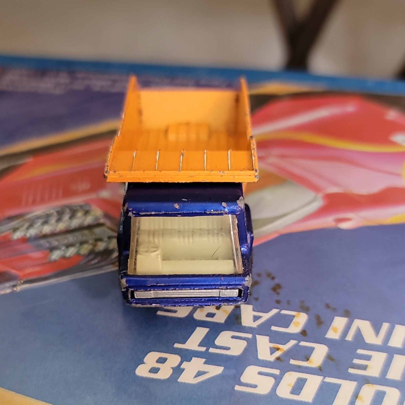 Matchbox Superfast Atlas Dump Truck Blue/Orange 1:64 Diecast Metal 1975