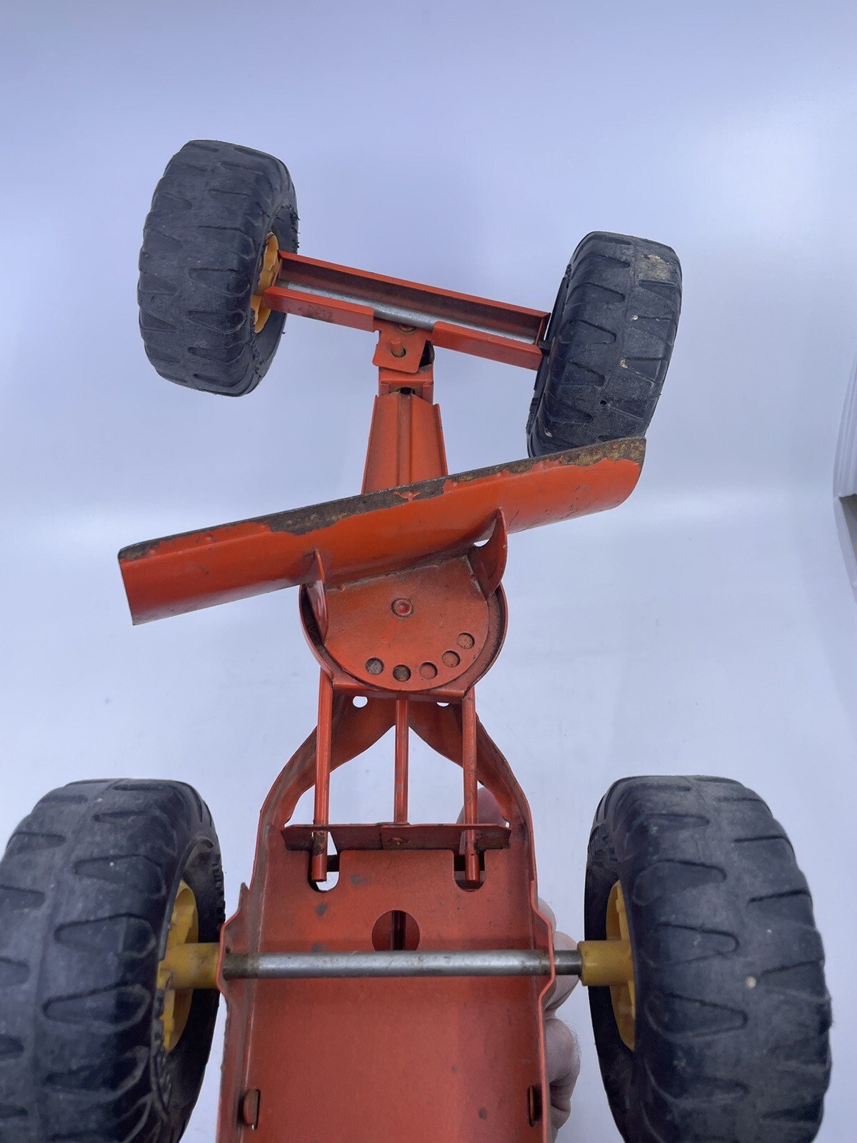 Vintage 1970’s Tonka MR-970 On Wheels ORANGE Pressed Steel Toy Road Grader