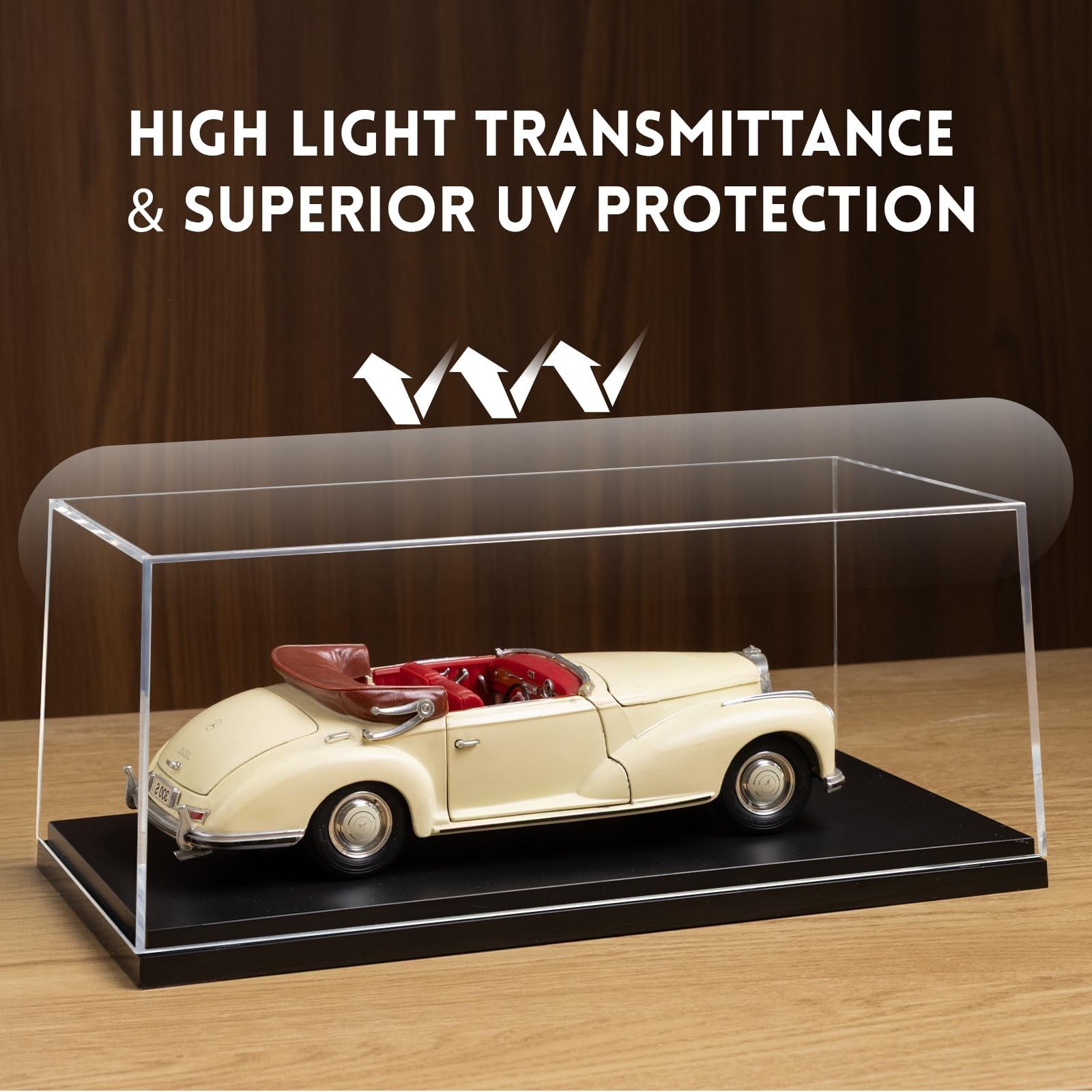 1:18 No Assembly Diecast Display Case with Plastic Base – Acrylic Model Car D…