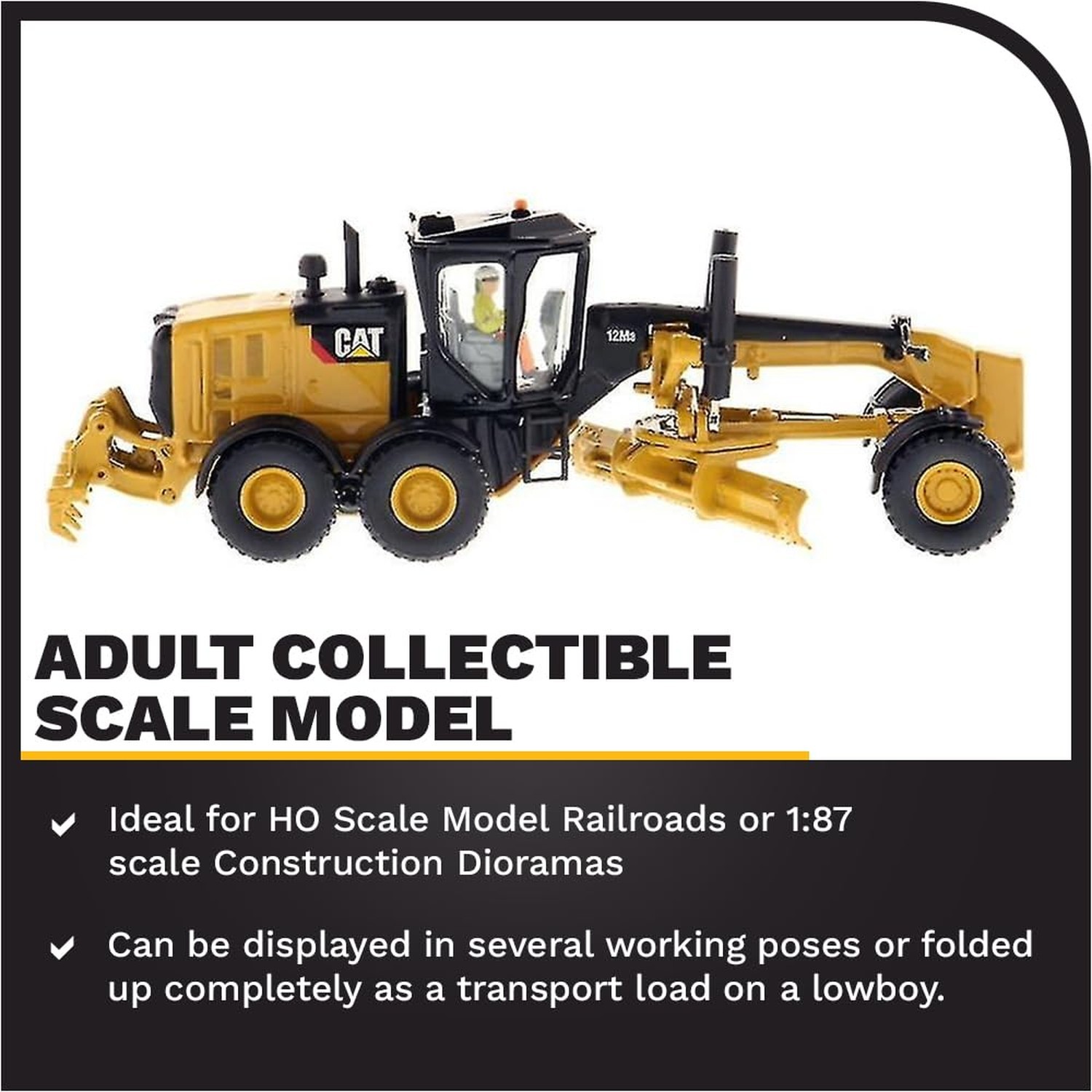 Caterpillar 12M3 Motor Grader HO Series Vehicle, Scale 1:87