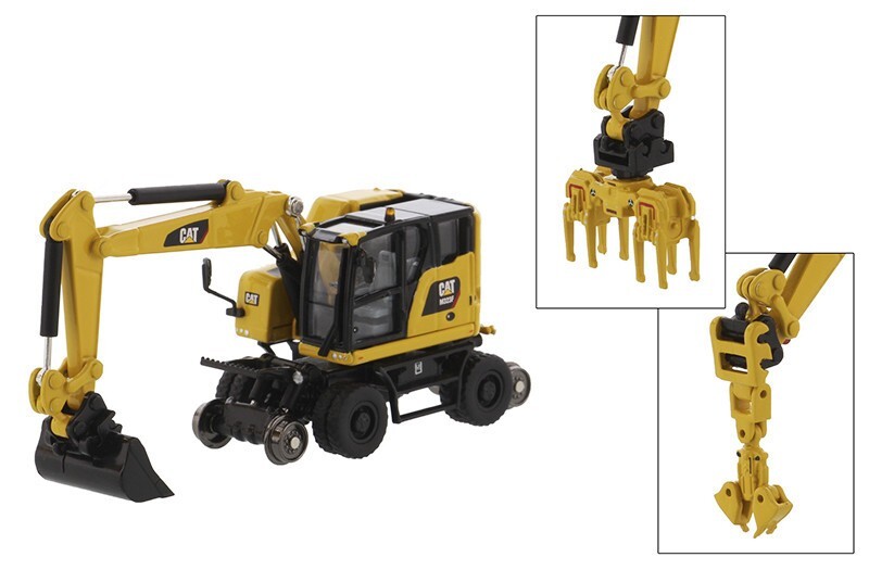 Diecast Masters 85612 CAT 323F Wheel Excavator w/Railroad Hi-Wheels 1/87 NEW MIB