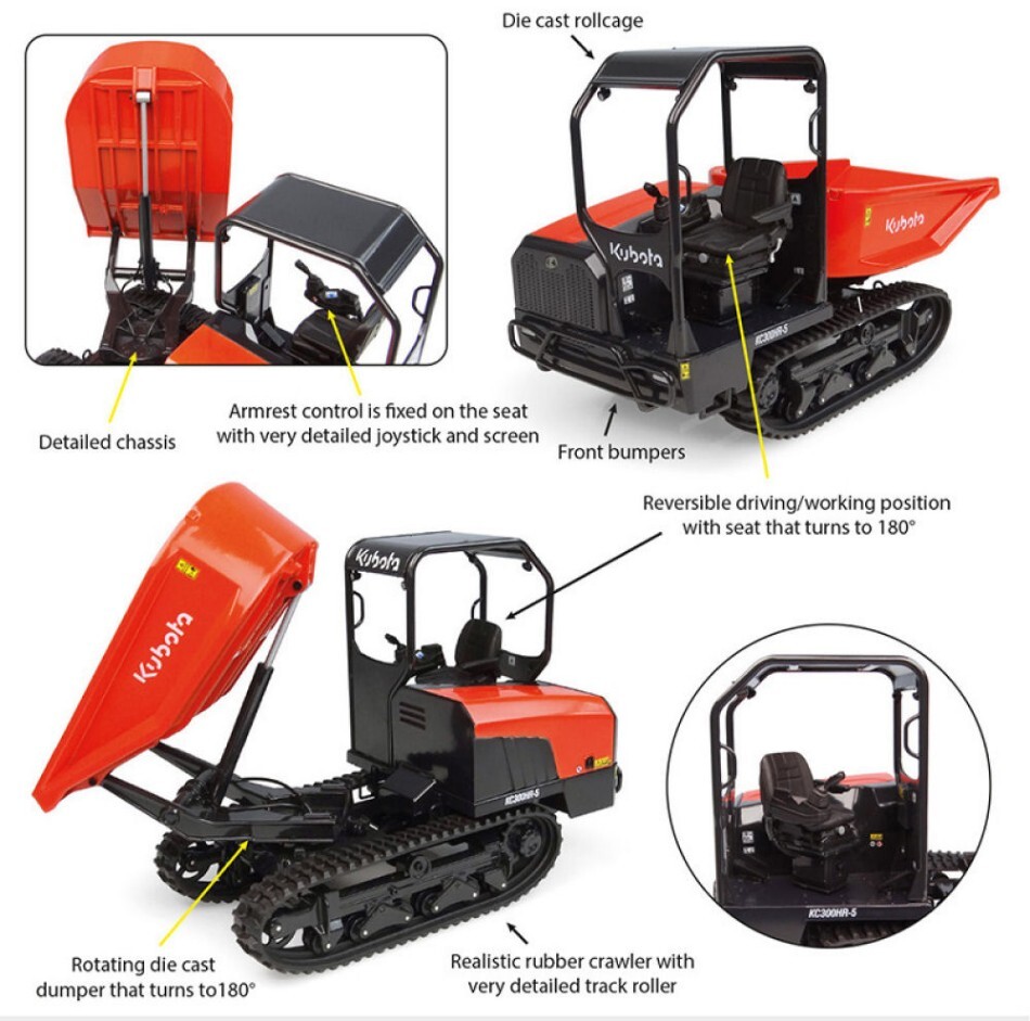 Kubota KC300HR-5 Cross Hat Mini Dumper Track 1:24 Model 8155