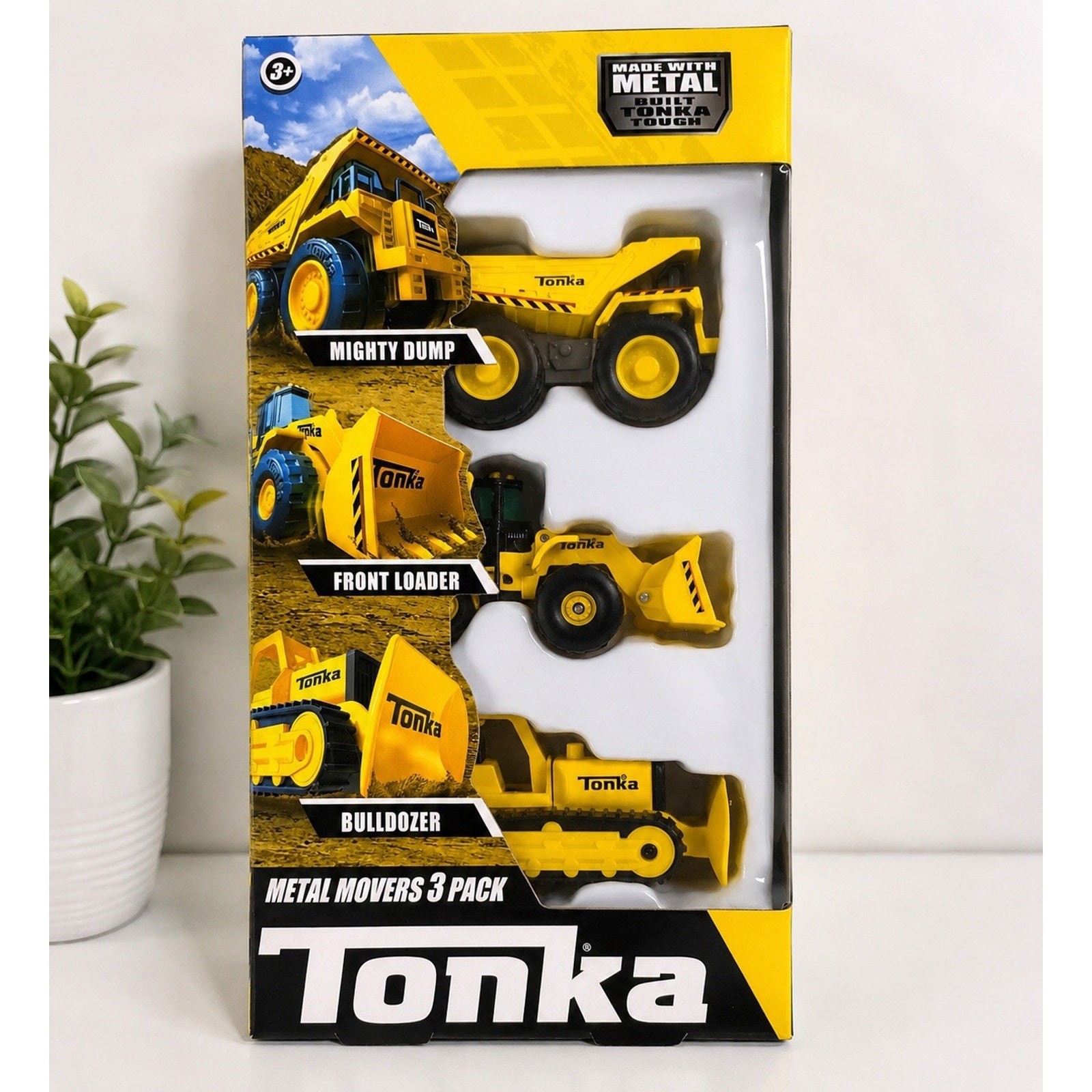 Tonka Metal Movers 3 Pack Dump Truck Loader Bulldozer Die Cast Toy Set NIB