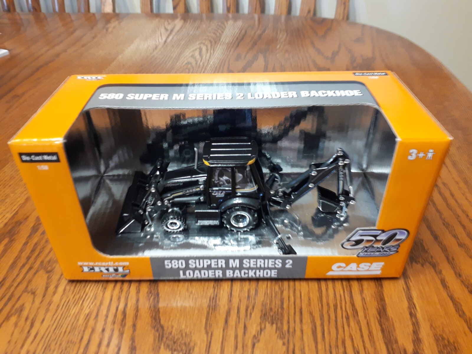 1/50 Case 580 Super M Loader Backhoe Black 50 Years Ertl