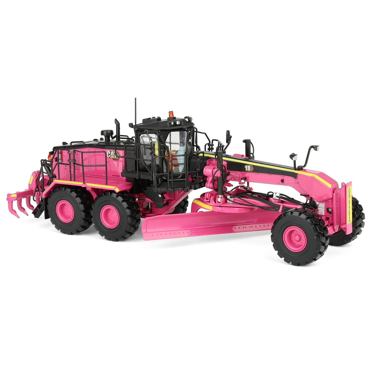 Diecast Masters Pink 1/50 Caterpillar 18M3 Motor Grader- High Line Series 85521