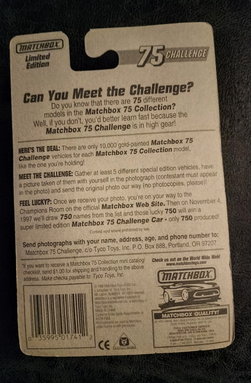 1997 Edition Matchbox 75 Challenge #29 Shovel Nose Tractor