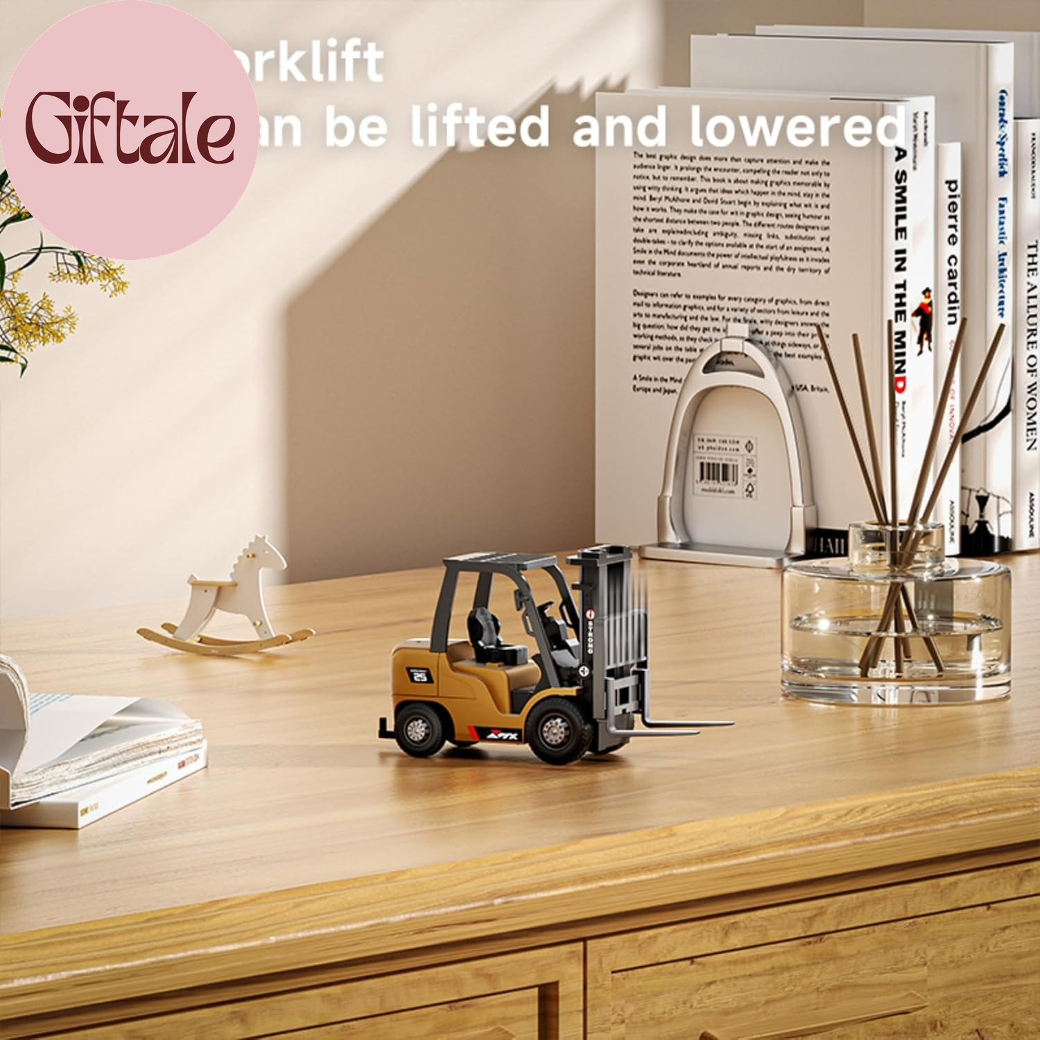 1/64 RC Forklift Toy 7 Channel 2 Mode Mini Remote Control Forklift Truck with Re