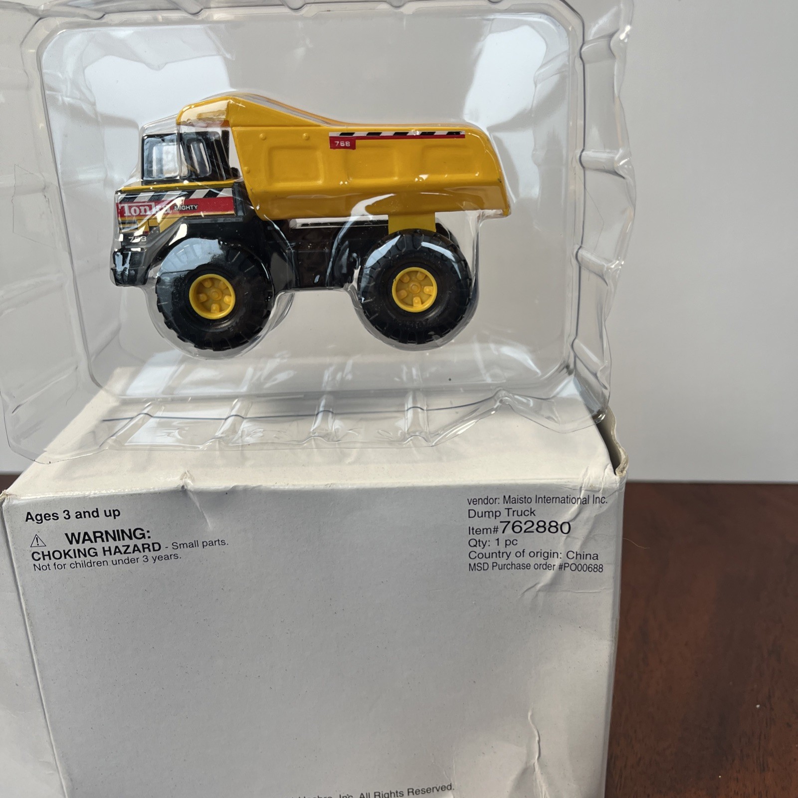 Tonka Mighty MINI DUMP TRUCK 2001 Hasbro Item #762880 New In Box Yellow Black
