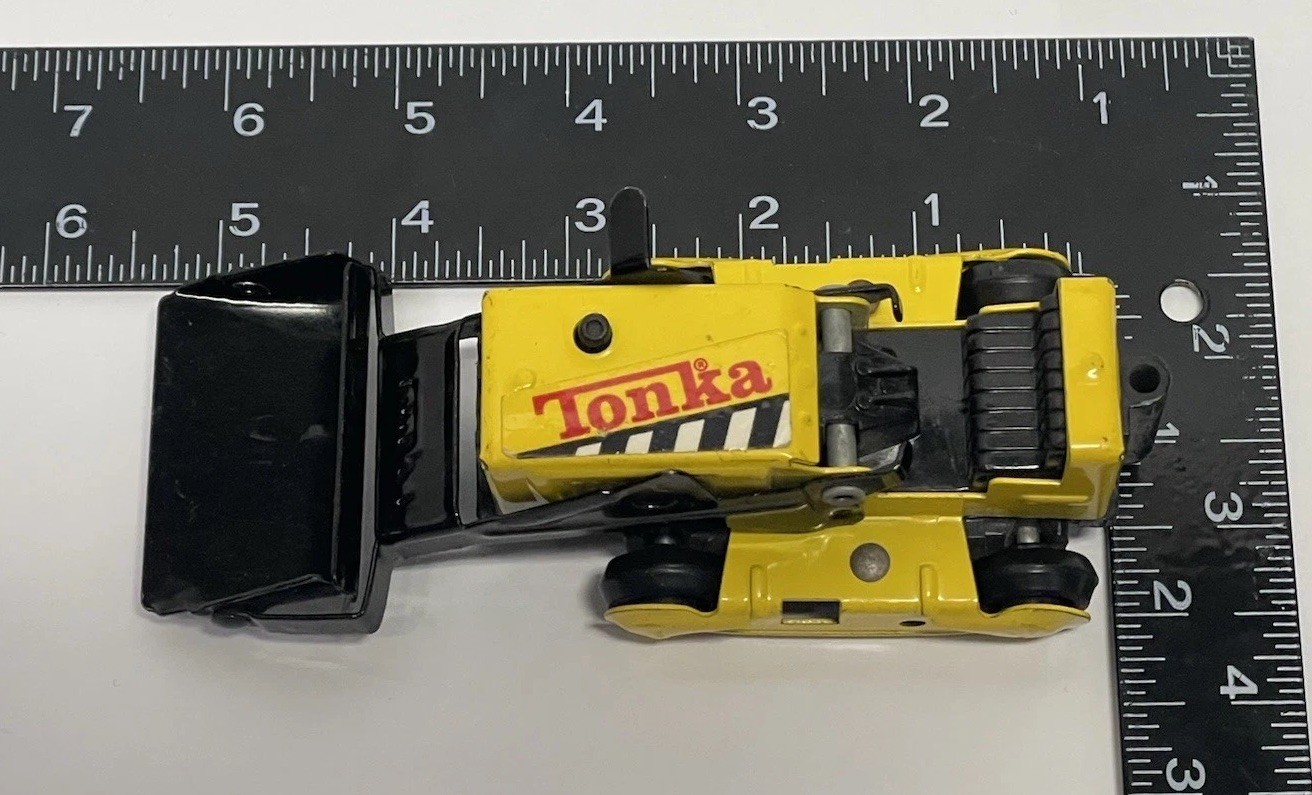 Vtg Tonka Bulldozer Steel Metal Front End Bucket Loader 55290 Yellow Die-cast