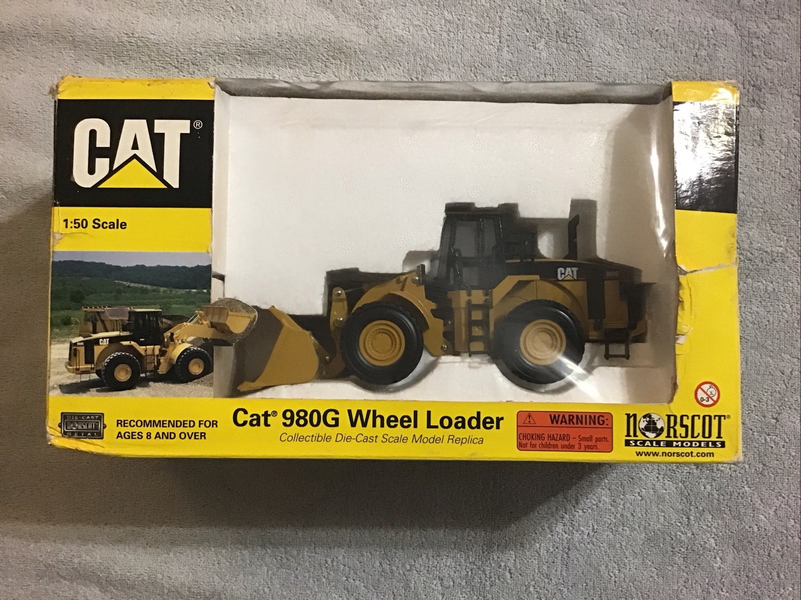 NORSCOT Caterpillar CAT 980G Front Wheel Loader 1:50 Scale Diecast
