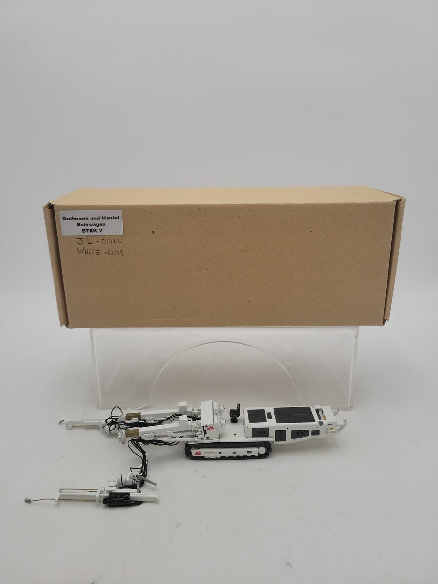 HIMOBO BTRK 1:50 Scale Diecast Deilmann-Haniel 2 White Twin Boom Drill/Box