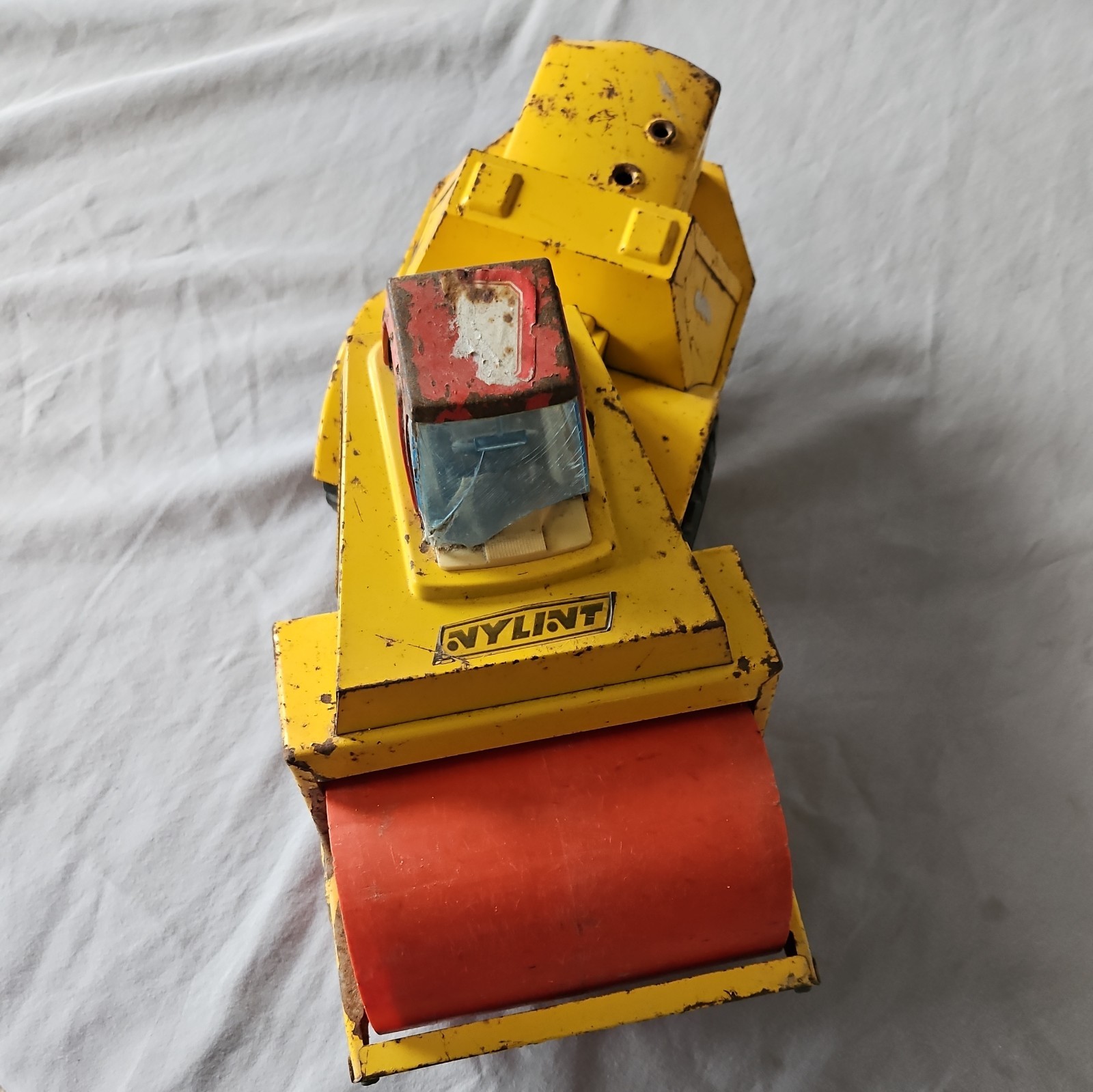 Vintage 1960’s NYLINT Pressed Steel Turbo-Power Articulating Steam Roller
