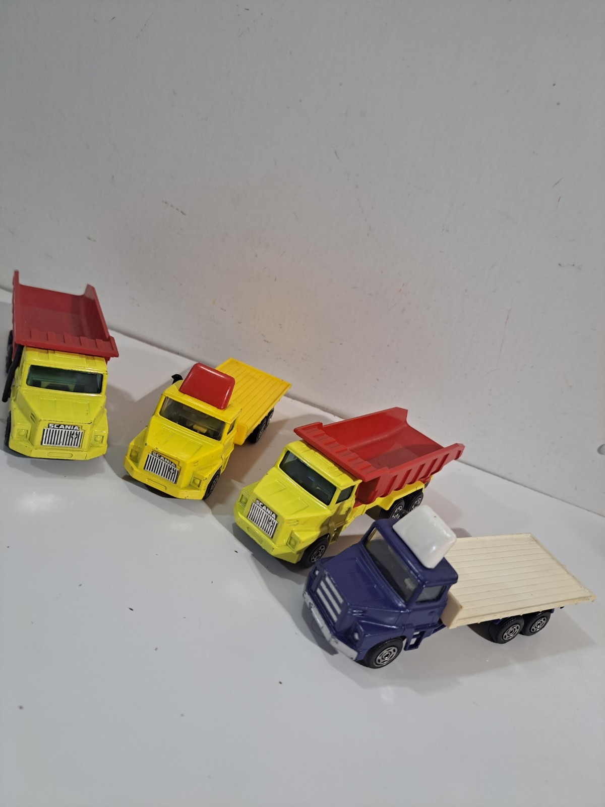 4 Corgi Minor Die Cast Scania LT145 Trucks (Dump Trucks Flat Beds)
