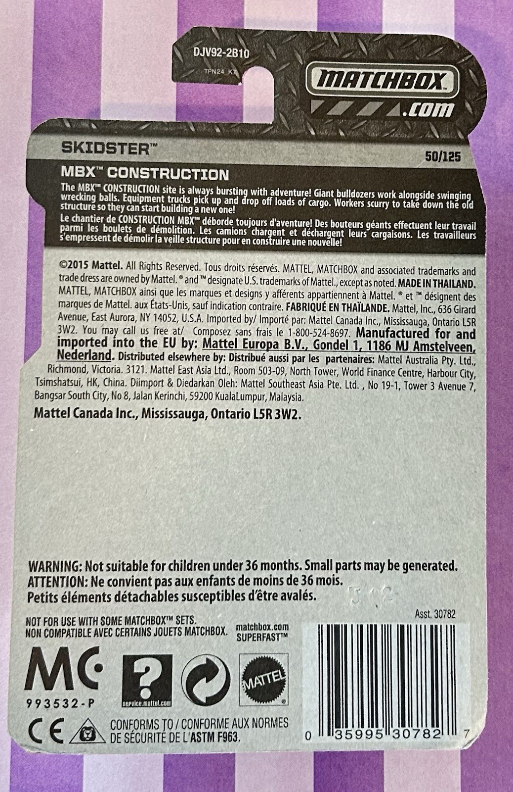 Matchbox MBX Construction Skidster Loader 1:64 Diecast Green White Black