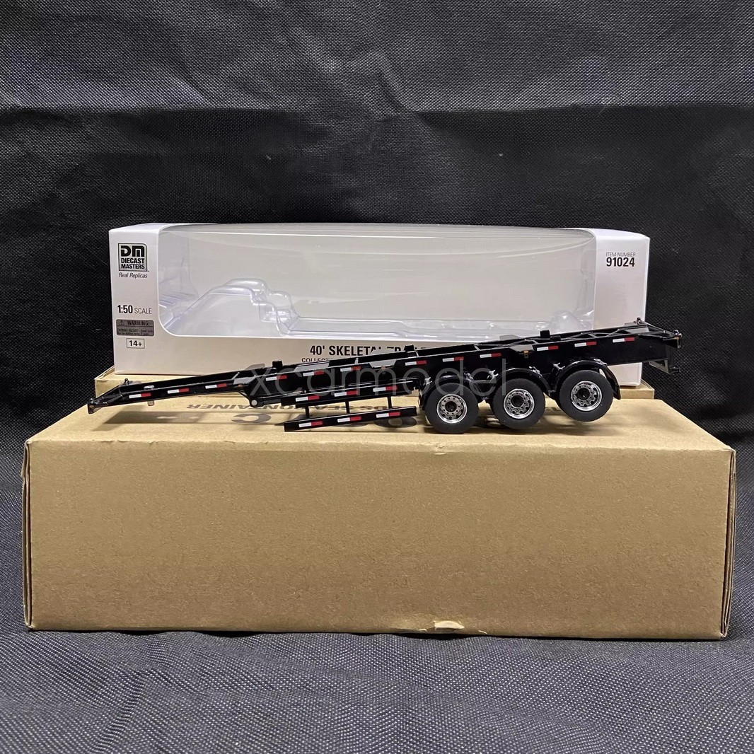 For DM 1/50 Scale 40′ Skeletal Trailer Diecast Model Toy Collection Gift NIB