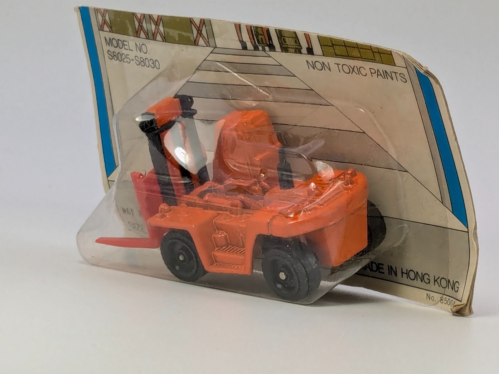 Vintage Marz Karz 1:128 Orange Fork Up Down Lift Forklift #S8030 HK #1 NEW