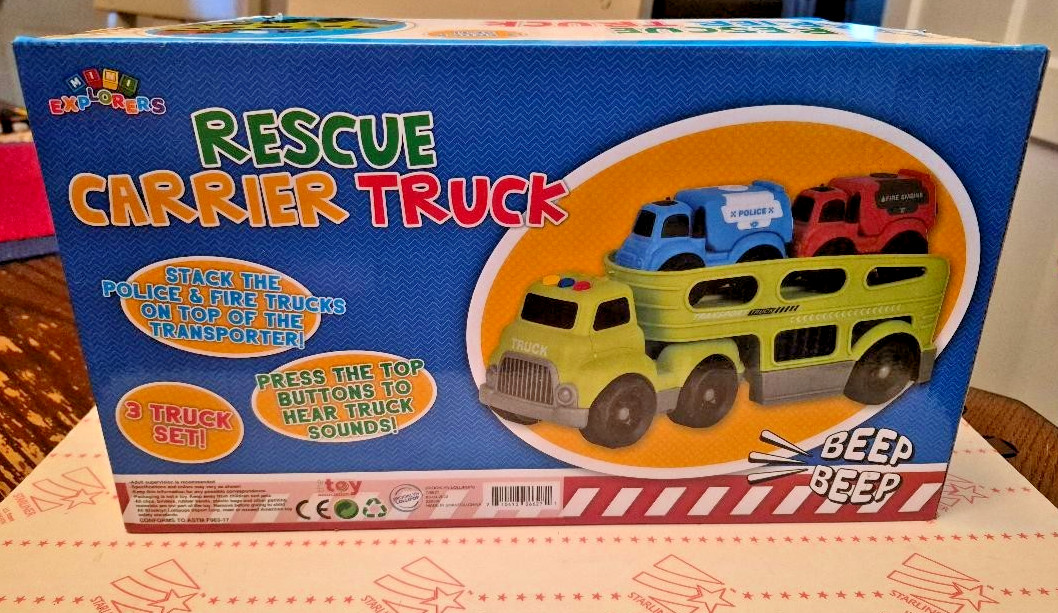 mini explorers three truck rescue carrier set new