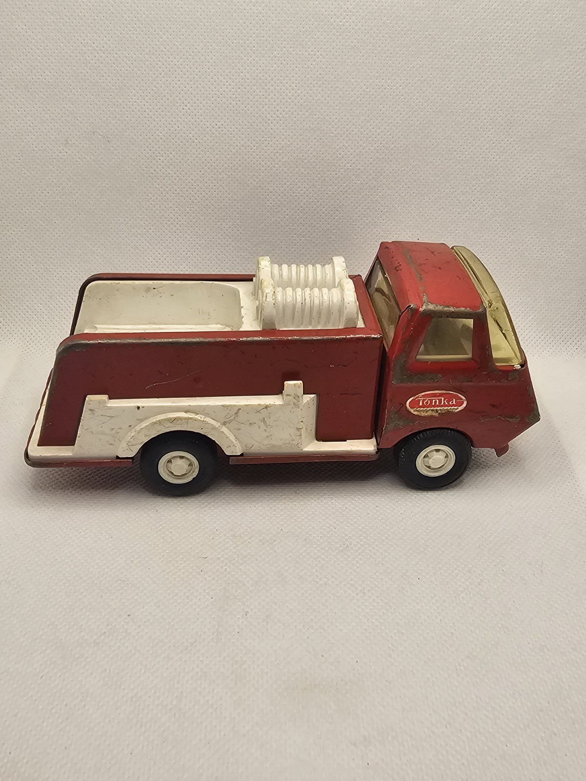 Vintage 1970s Tonka Mini Fire Engine Truck 5 3/4″ Long Pressed Steel Good