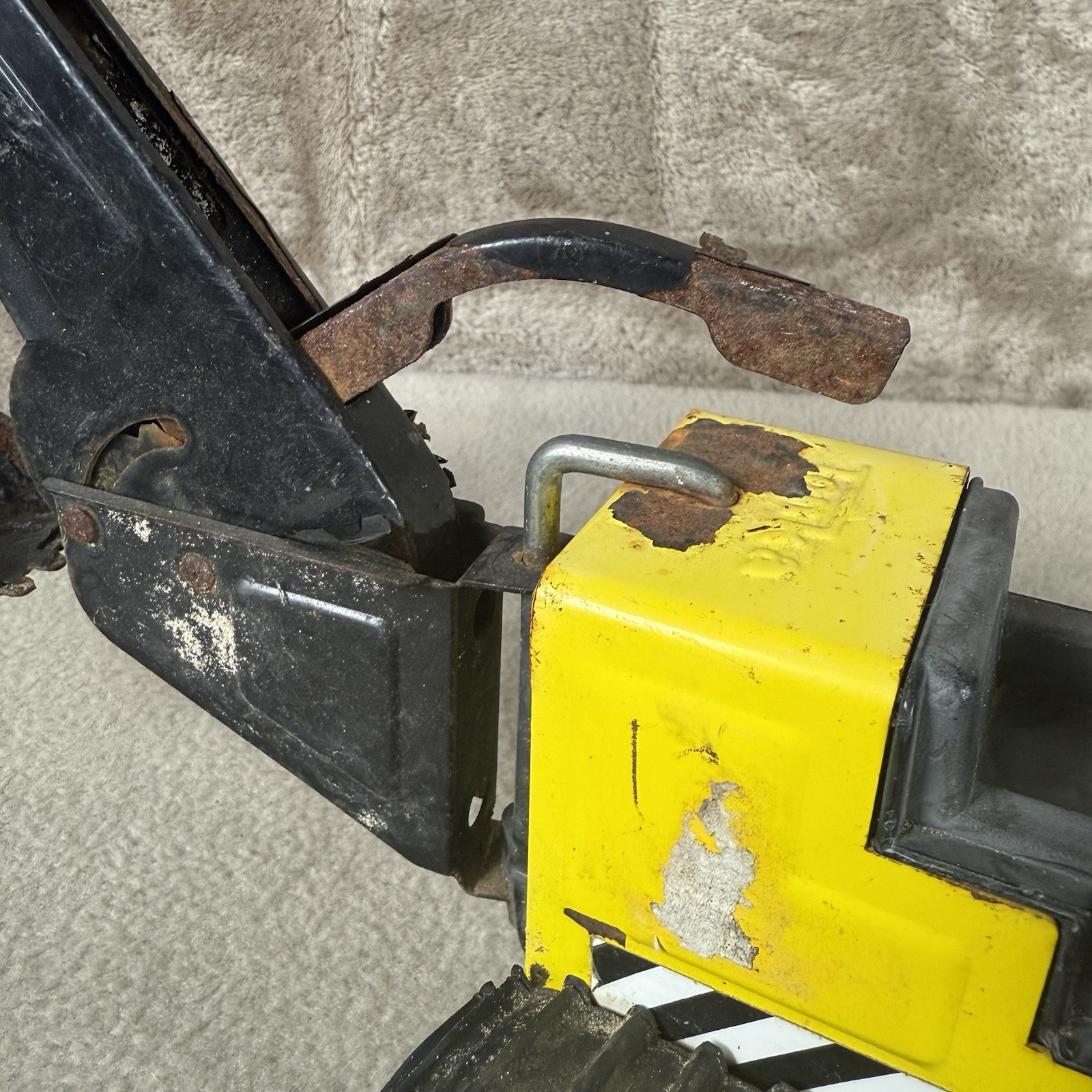 Vintage Pressed Steel Tonka Trencher Backhoe Front Loader Bulldozer #810659 Rust