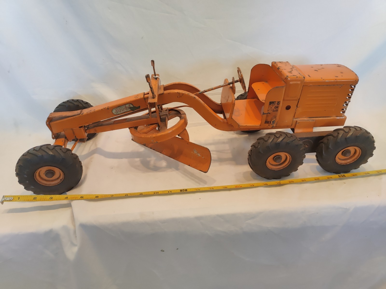 Doepke Model Toys Adams Road Grader Diesel Motor Steel 1950’s Vintage Fair Cond.
