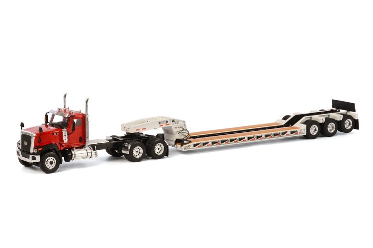 Caterpillar CT680 Truck w/ Rogers Lowboy Trailer – “RED – WHITE” – 1/50 – WSI