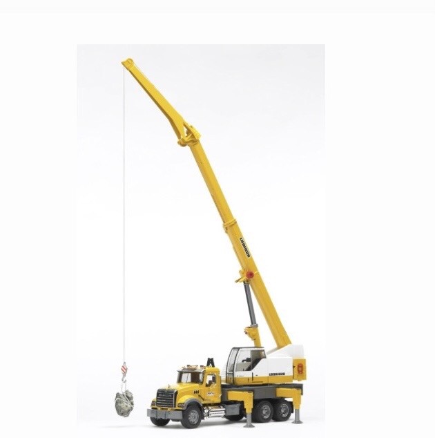 BRUDER 2818 Liebherr Realistic Crane Mack Truck Yellow