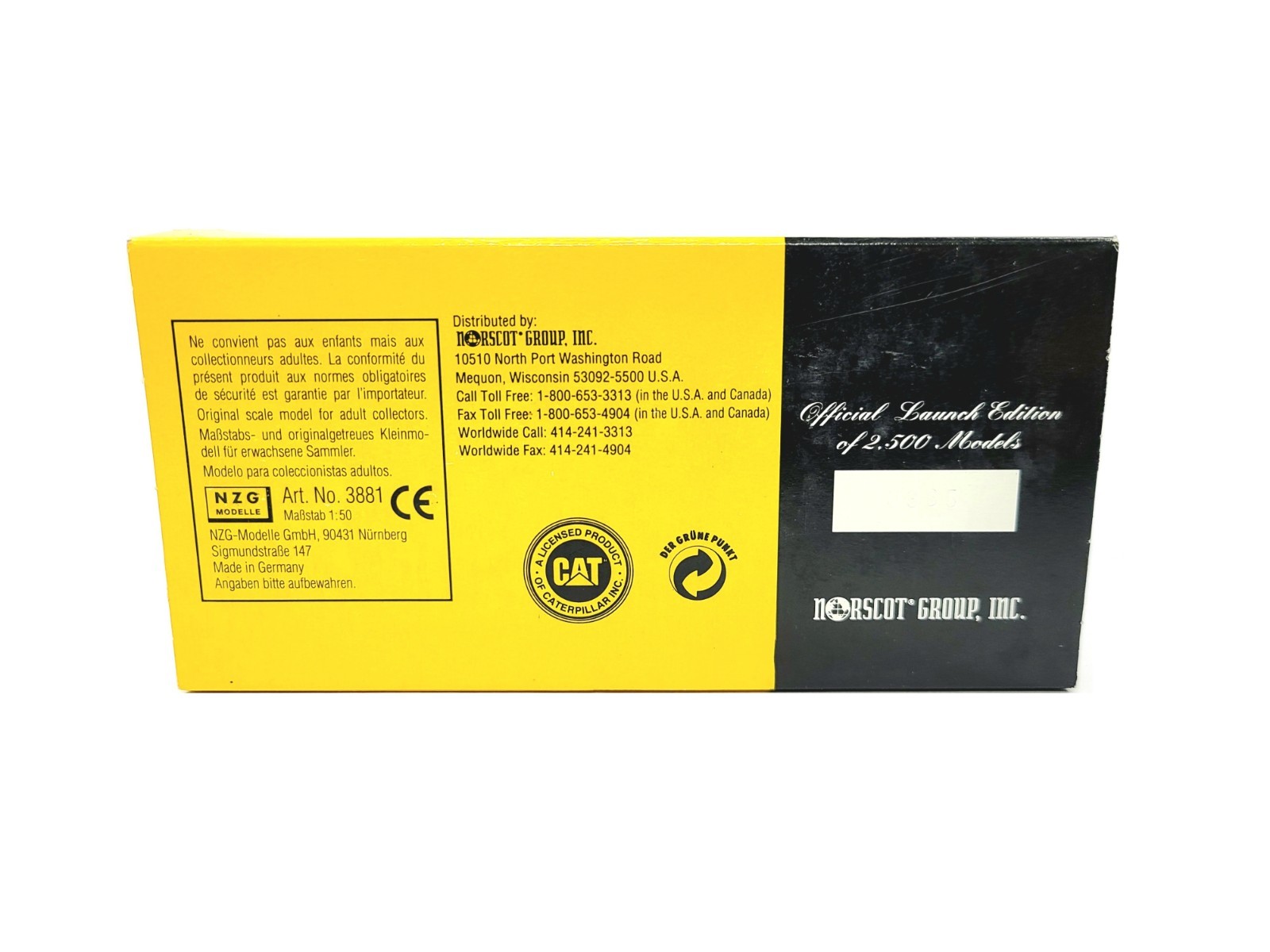 Caterpillar Cat AP-1000 Asphalt Paver – NZG 1:50 Scale Diecast Model #3881 New