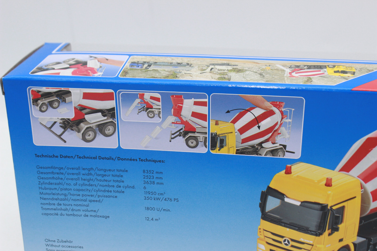SIKU 3539 Mercedes Benz Truck Mixer Yellow/Red Cement Mixer 1:50 New IN Boxed