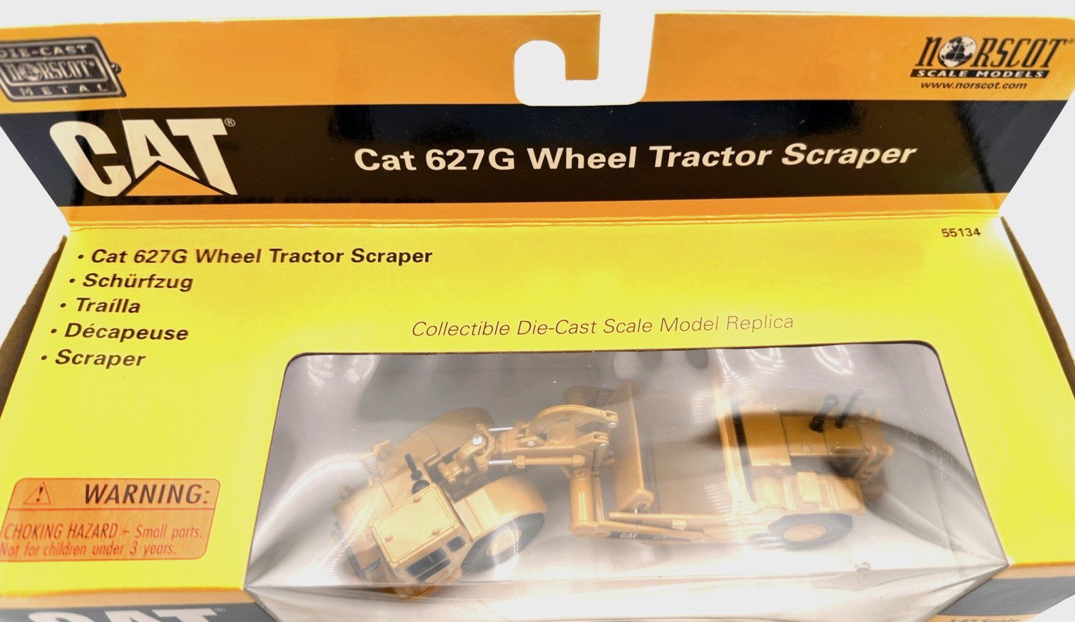 HO Gauge Norscot Die Cast Cat 627G Wheel Tractor Scraper In Sealed Box