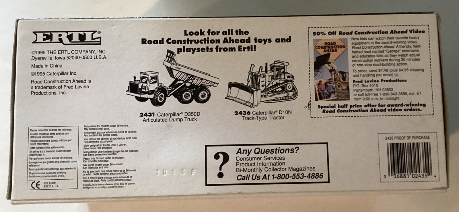 1992 Cat Ertl Caterpillar 988B Wheel Loader #2435 NIB