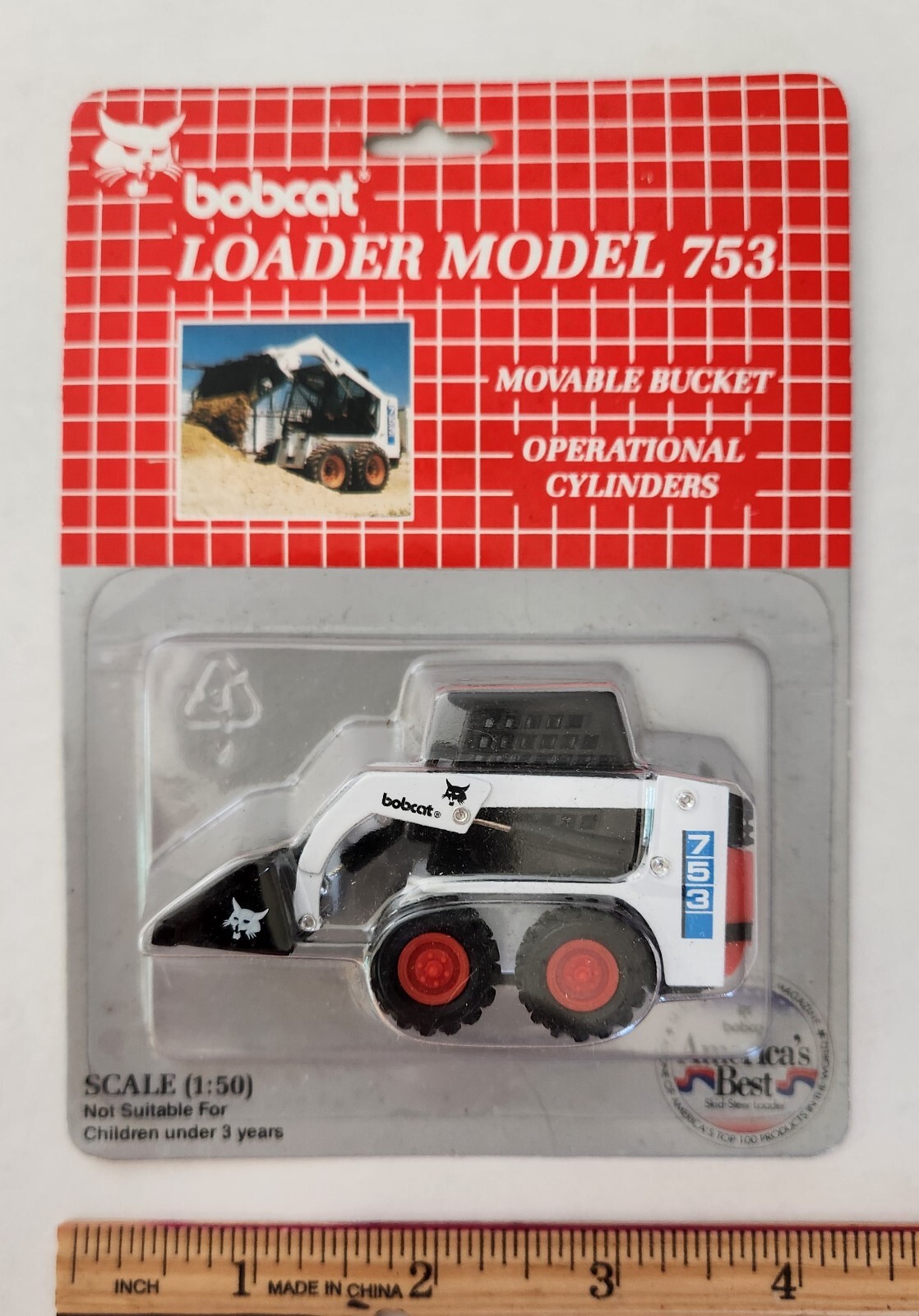Vintage Bobcat Loader Model 753 Vehicle 1:50 Scale New Clover Die Cast Toy 