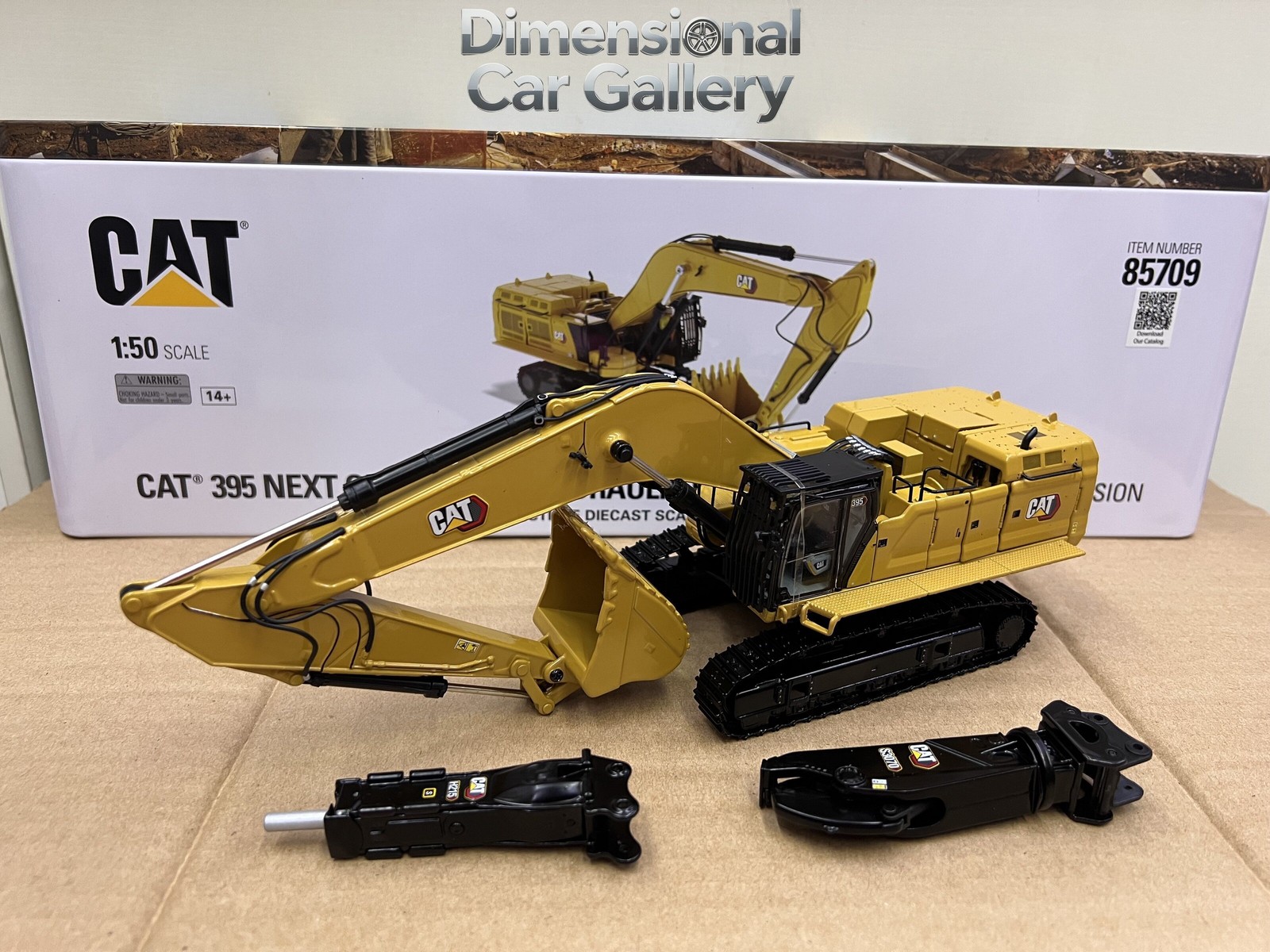 DM 1:50 CAT 395 NEXT Excavator Crushing Hammer Demolition Pliers Model 85709