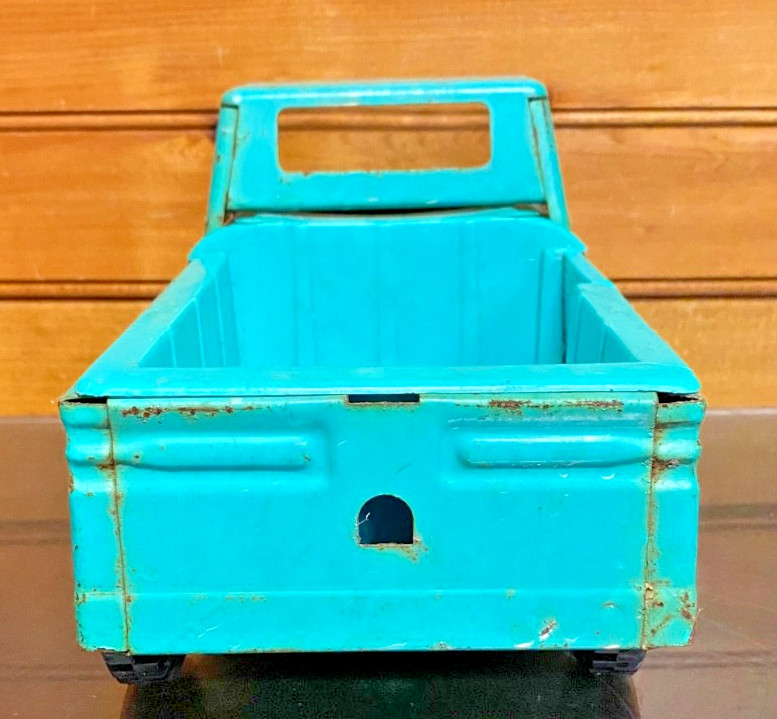 VTG 1960’s Structo Pressed Steel Teal Chevy Corvair Pickup Truck Chevrolet