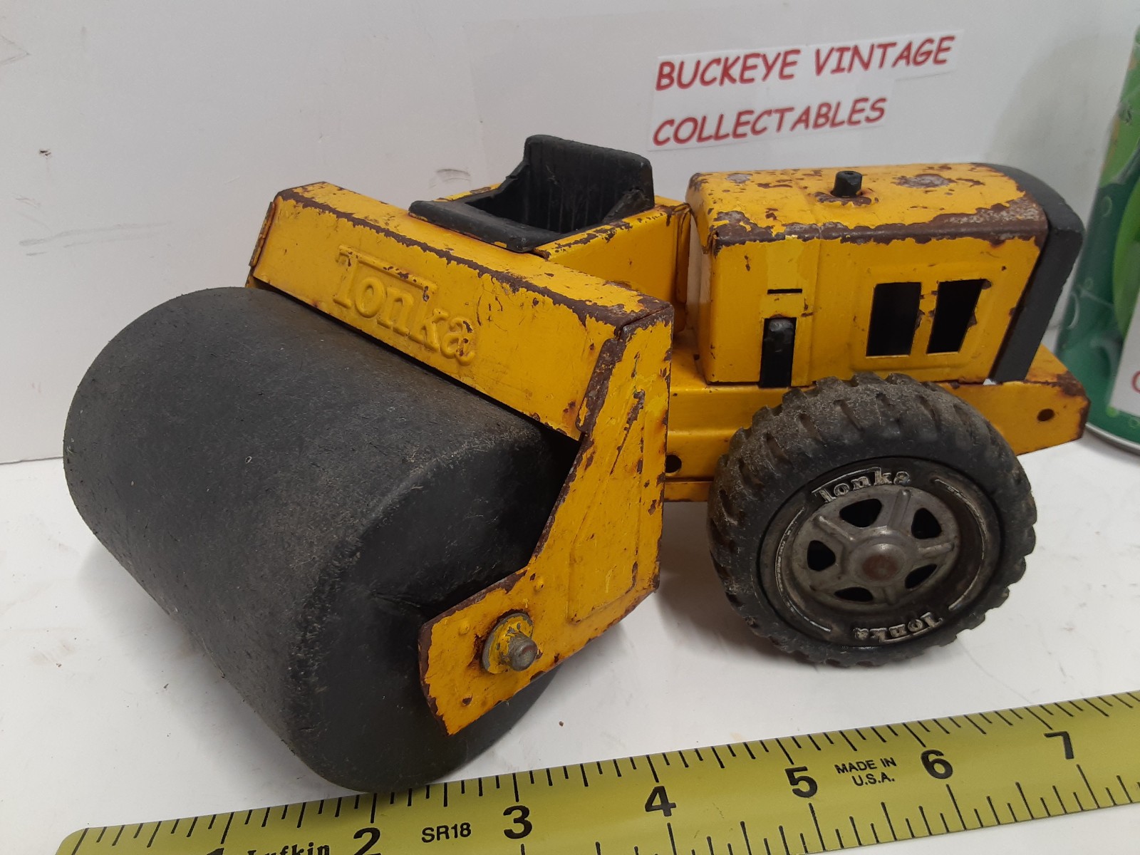 Vintage 8-1/2″ TONKA Road Roller Front Swivels 1970’s, To Restore/Parts