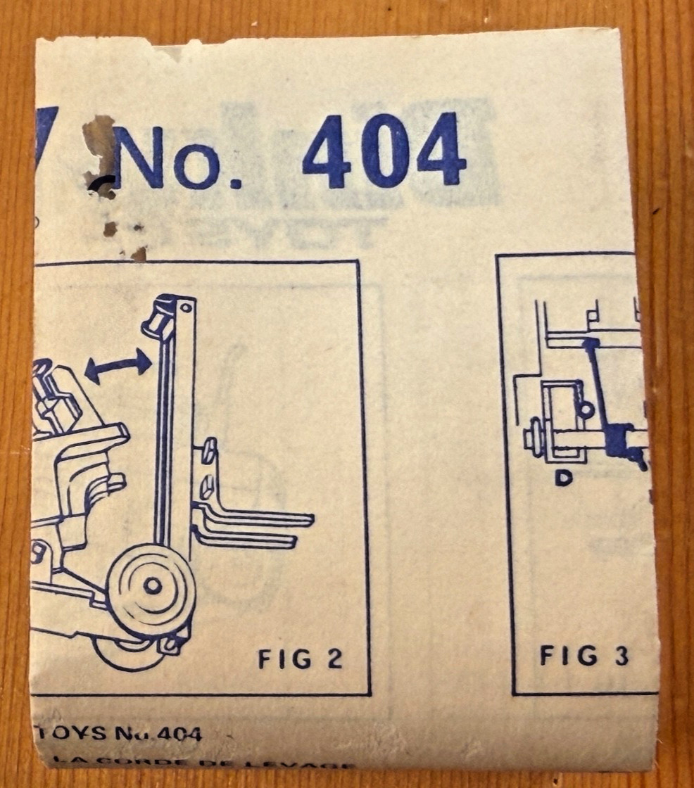 DINKY TOYS GB NO. 404 CONVEYANCER FORK LIFT TRUCK IN BOX TRUE VINTAGE EX/EX