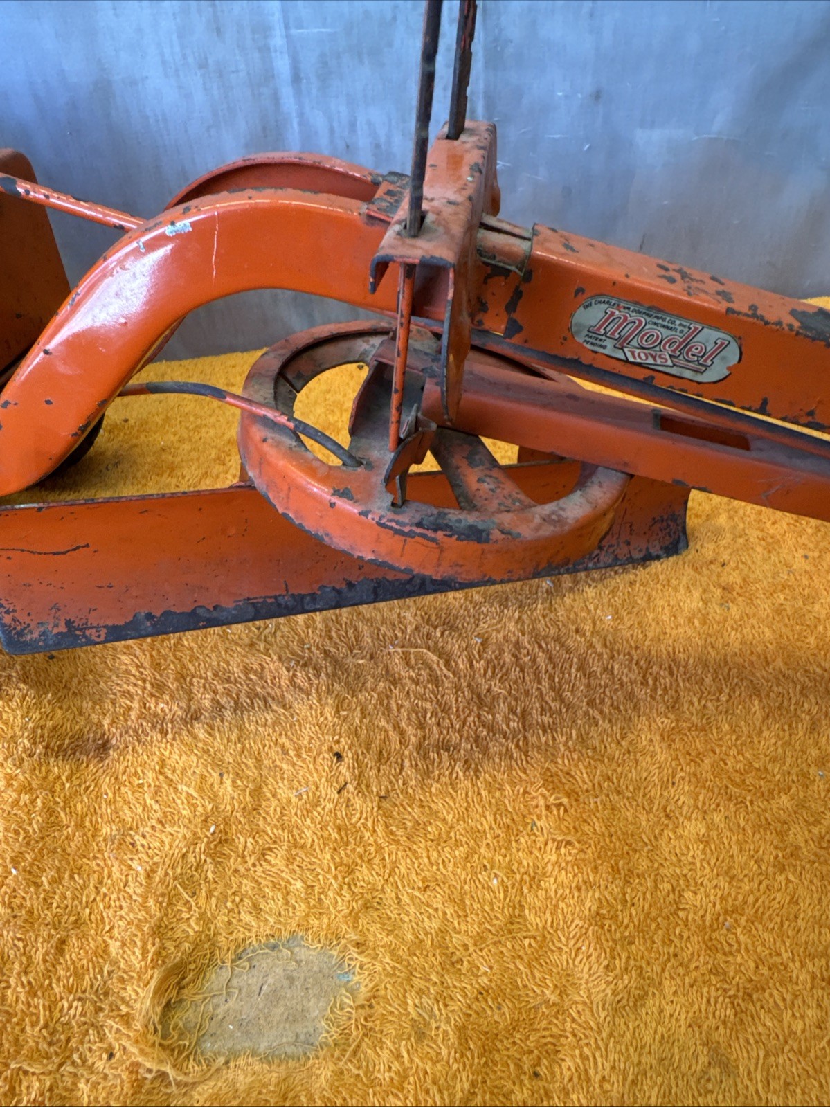 DN•Vintage 1949 DOEPKE Adams Motor Road Grader Pressed Steel Model Diesel Orange
