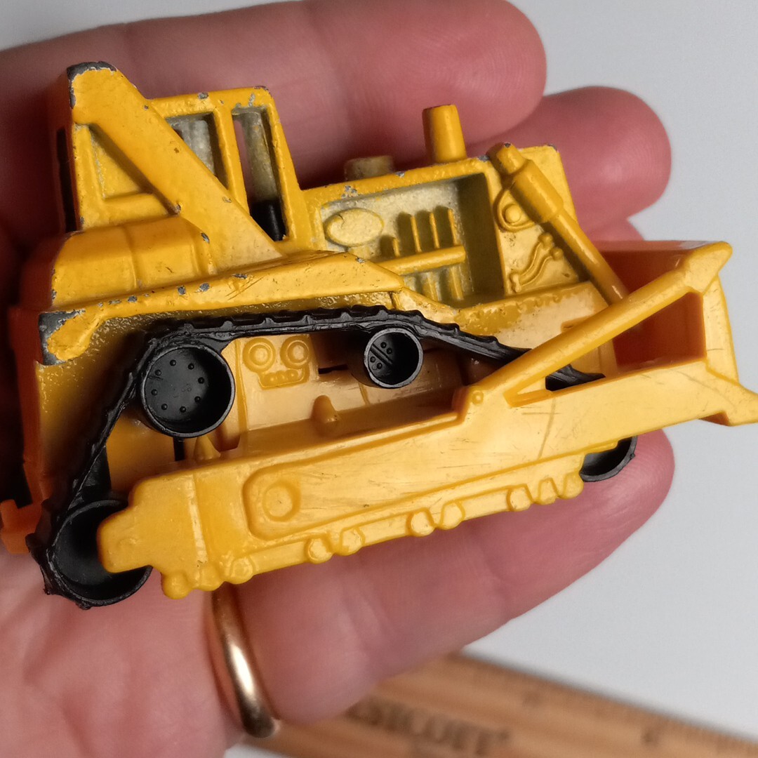 Lot Of 3 Vtg 1979 & 1991 Hot Wheels Yellow Cat Bulldozer Orange Loader Diecast