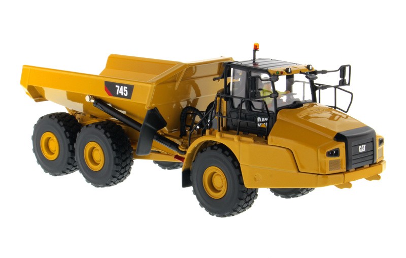 DIECAST MASTERS – CATERPILLAR 745 Articulated Dumper with Figure -…