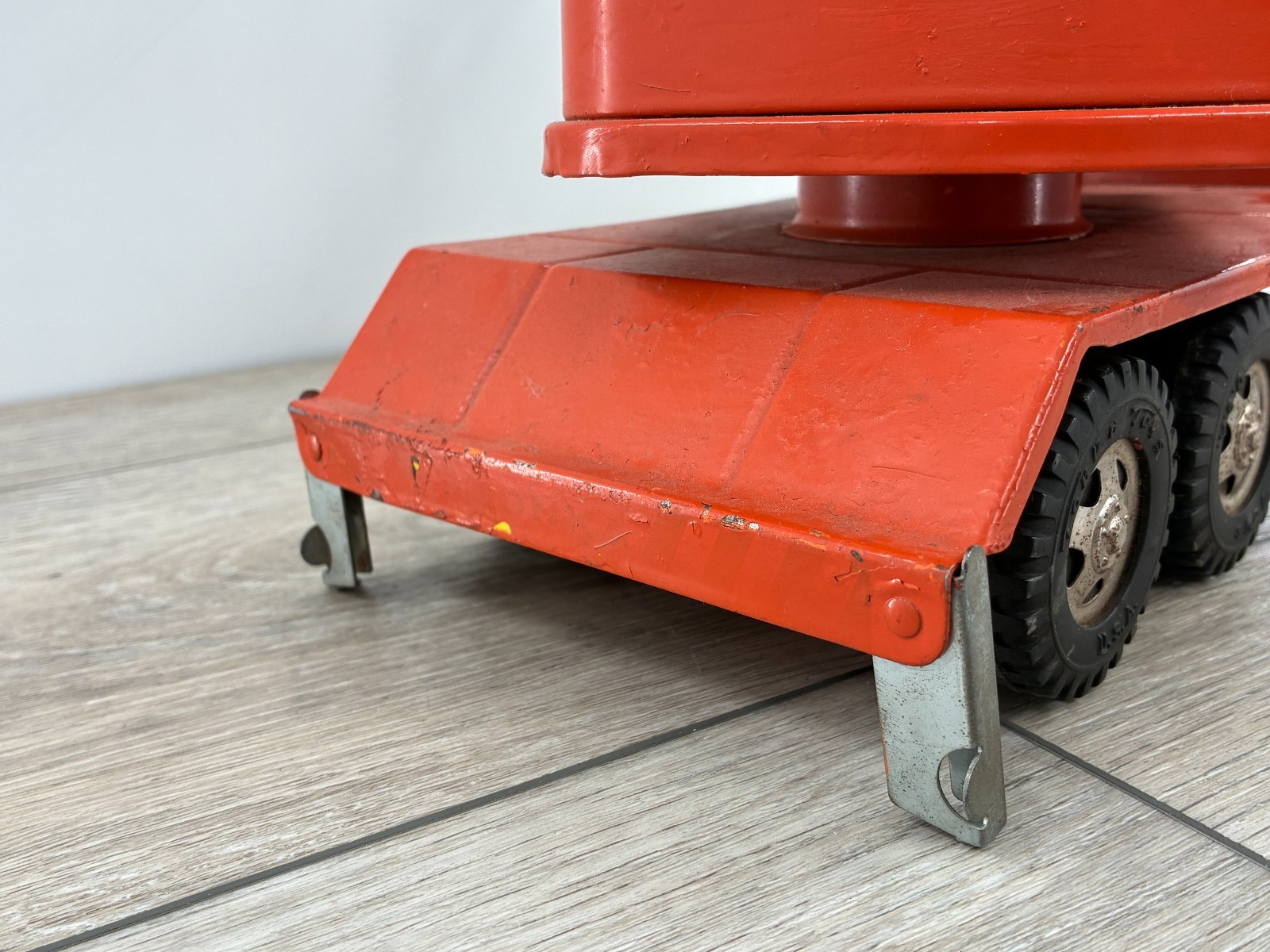 Vintage Tonka State Hi-Way Mobile Clam Crane Painted Orange Works Steel Toy 60s