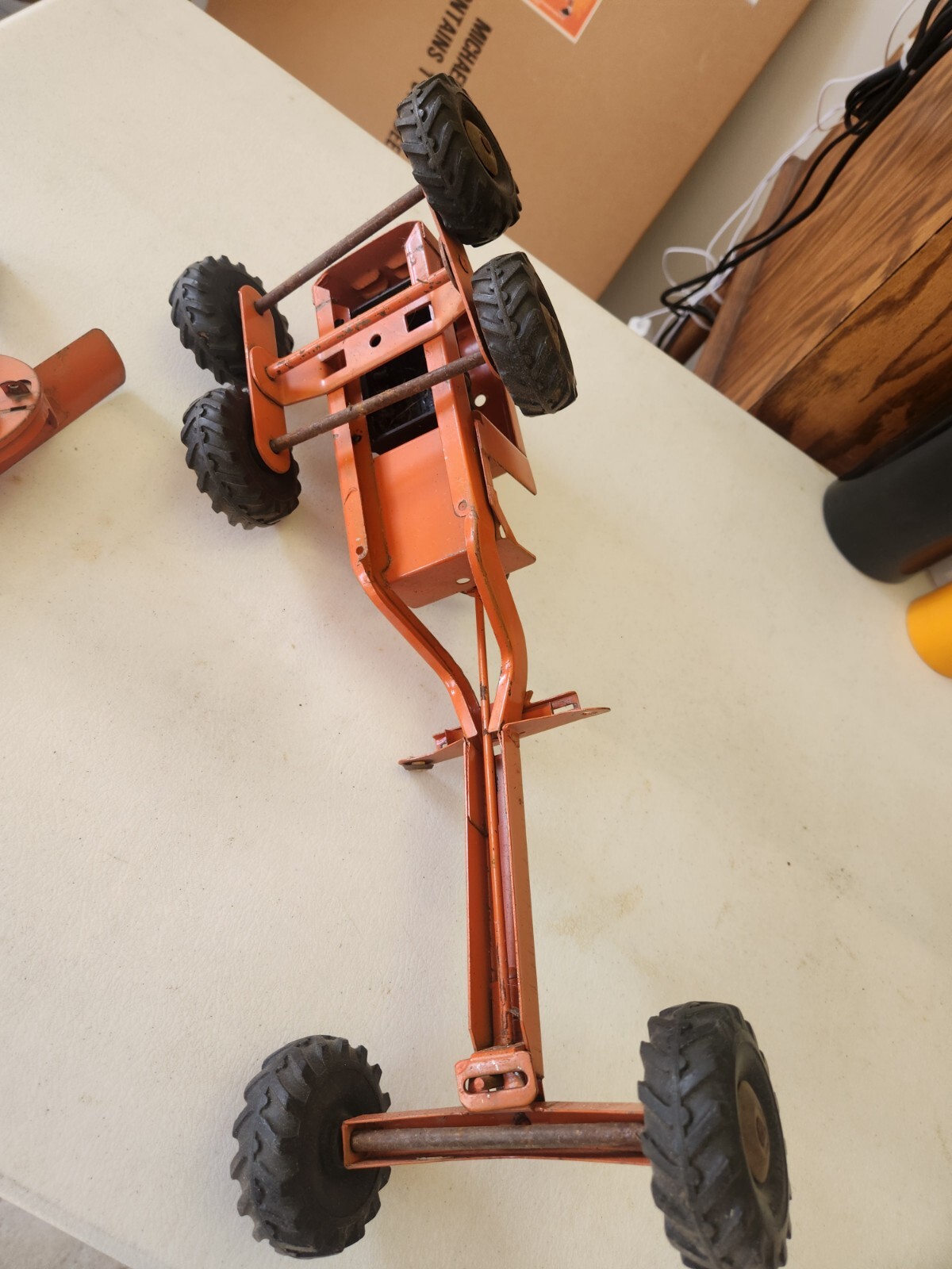 Vintage Structo Road Grader Orange With Original Box