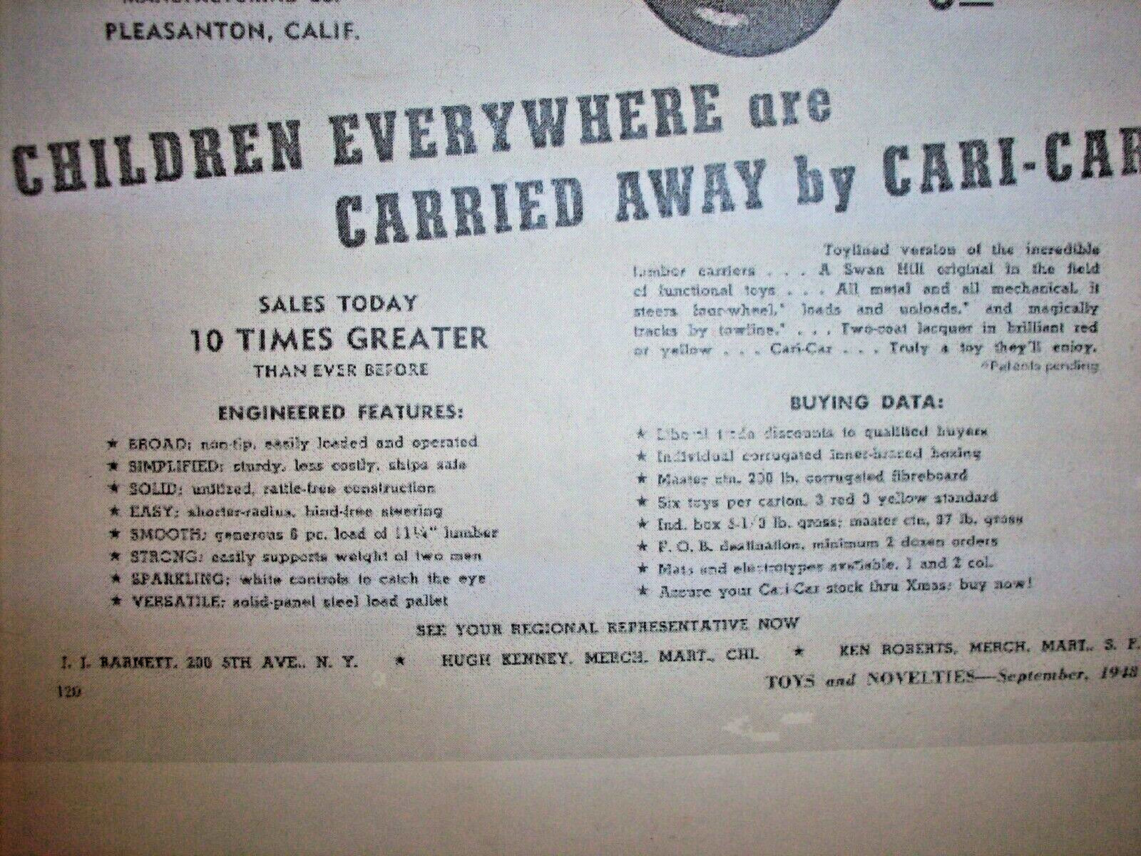 CARI – CAR LUMBER CARRIER CONSTRUCTION EQUIPMENT TRUCK VINTAGE