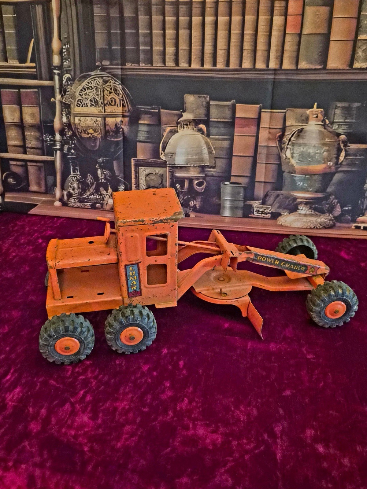 Vintage Marx LUMAR Power Grader Pressed Steel Construction Toy Original