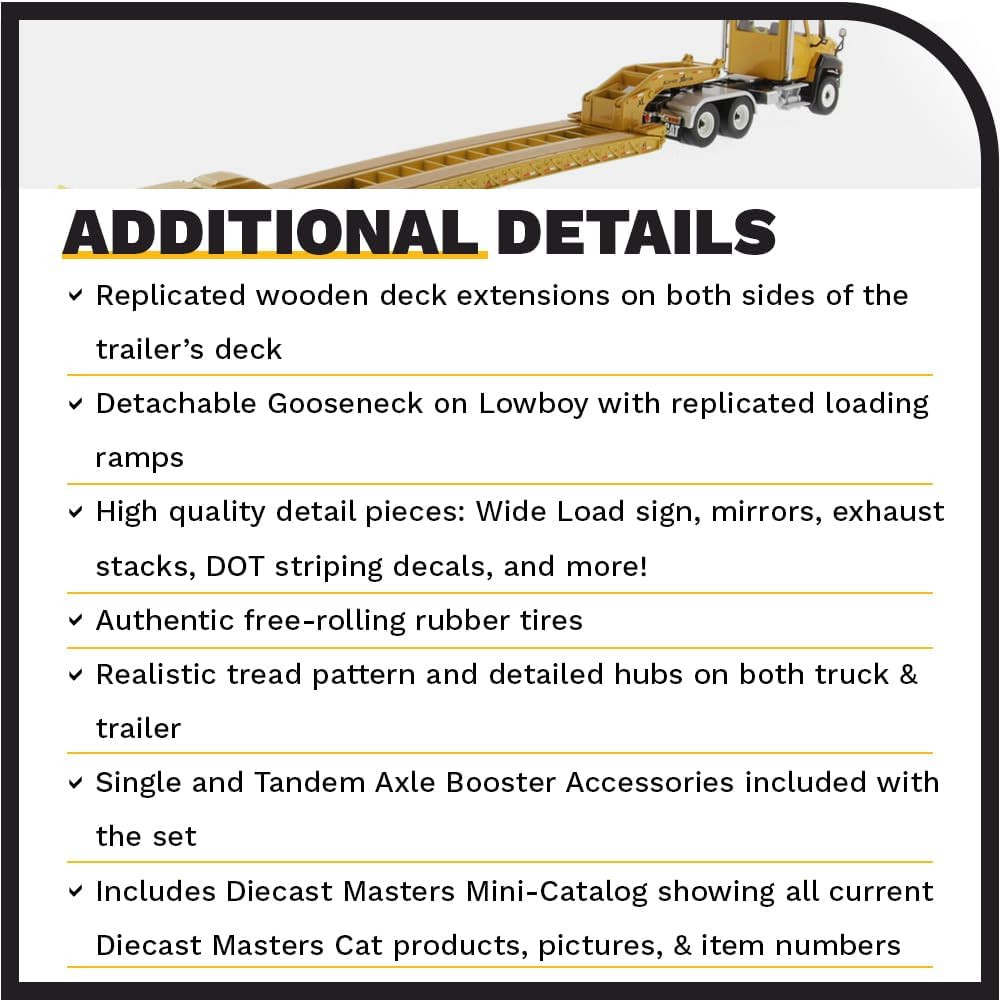 Diecast Masters 1:50 Scale Caterpillar CT660 Day Cab Tractor & XL120 Lowboy Trai