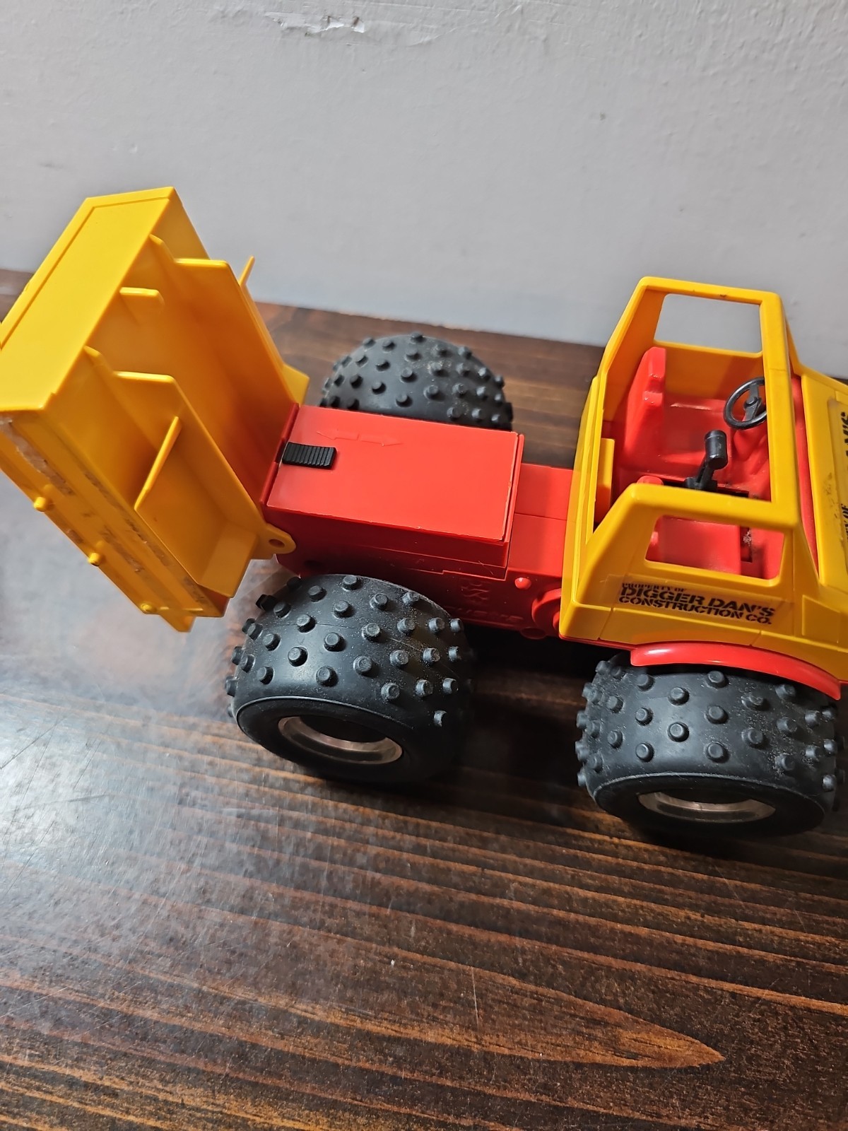 3 pcs Joustra Digger Dan’s Construction Dump Truck Tractor Trailer Battery Vtg