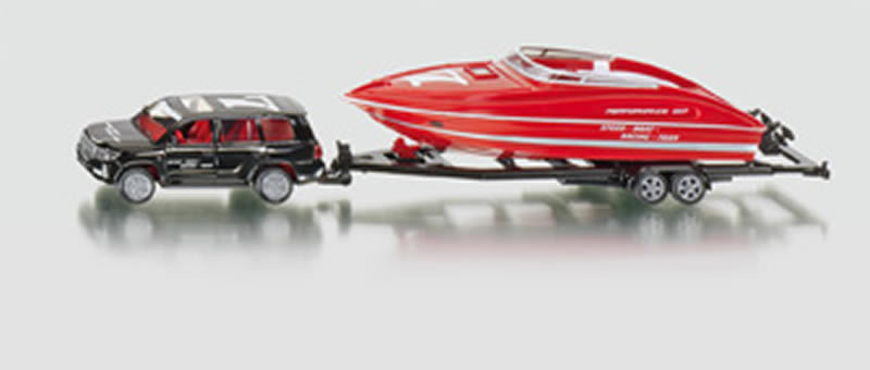 NEW SUPER SIKU 2543 Audi Car with Speedboat & Trailer 1:55 Diecast Model Vehicle