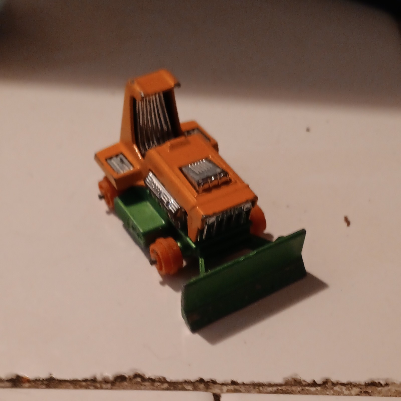 Lesney Matchbox Superfast Dozer Diecast 1:64 Orange/Green Vintage 1975