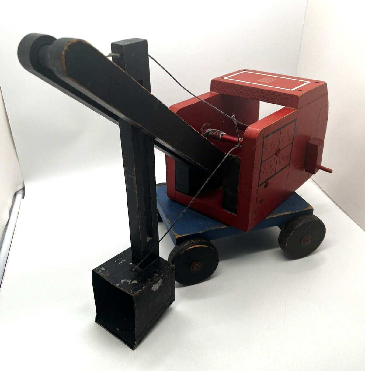 Tick Tock Wooden Toy – Made For Firestone – Antique Steam Shovel 1940s Excavator