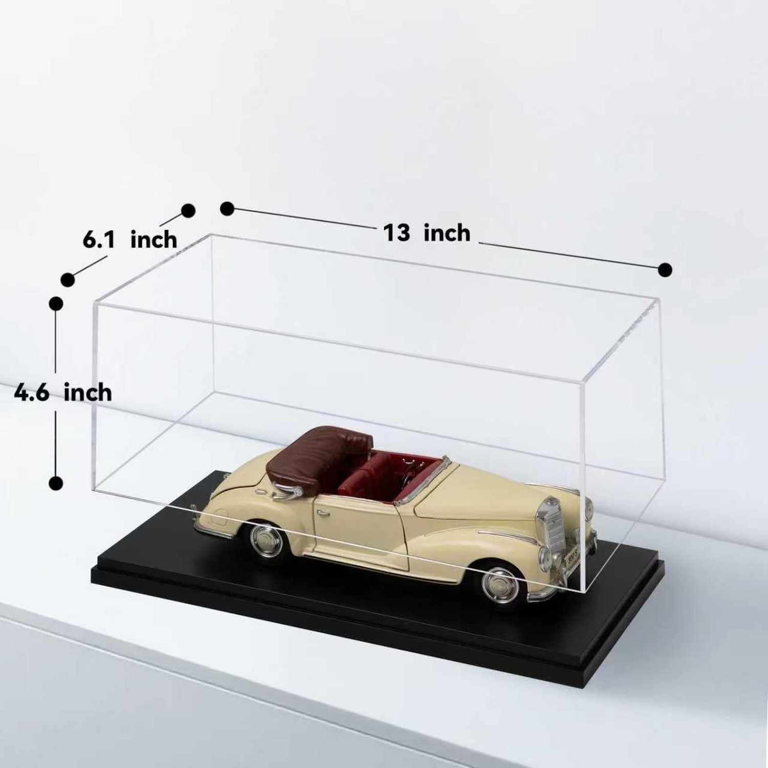 1:18 No Assembly Diecast Display Case with Plastic Base – Acrylic Model Car D…